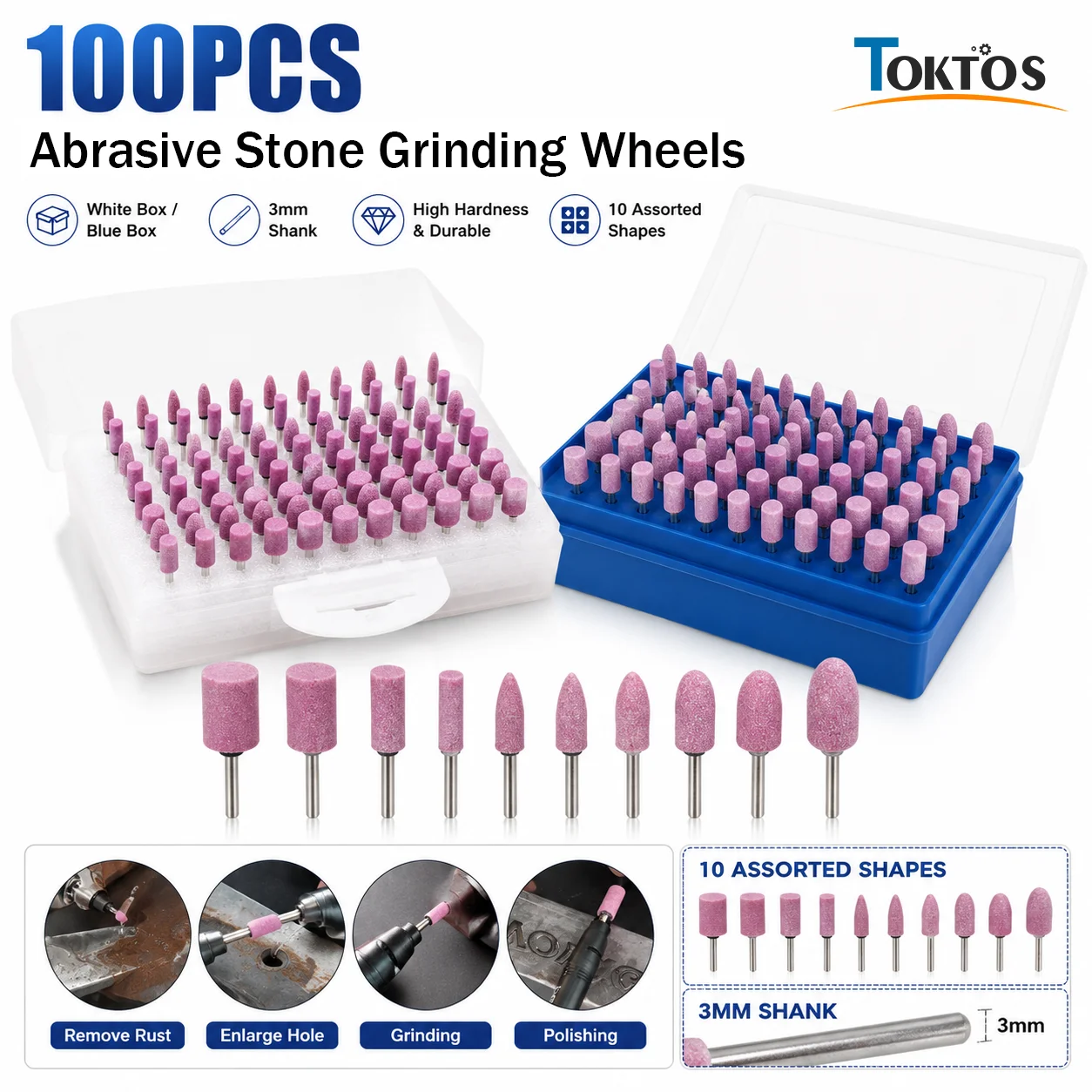 Abrasive Mounted Grinding Stone Bits Set Rotary Tool Grinding Wheel Head for Jewelry Metal Polishing Carving Accessories