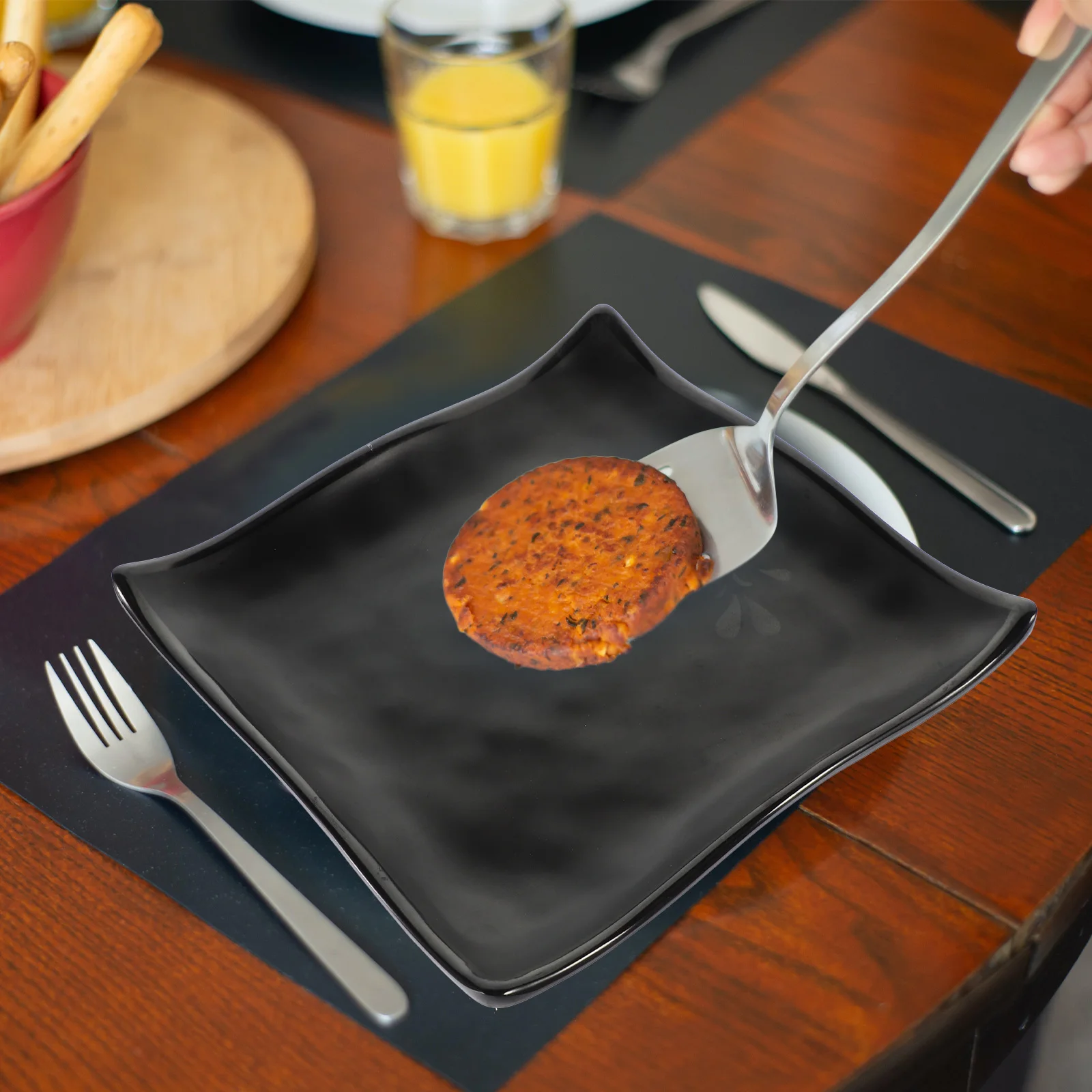 

Square Shaped Plate Household Plate Salad Pan Dessert Plate Food Container
