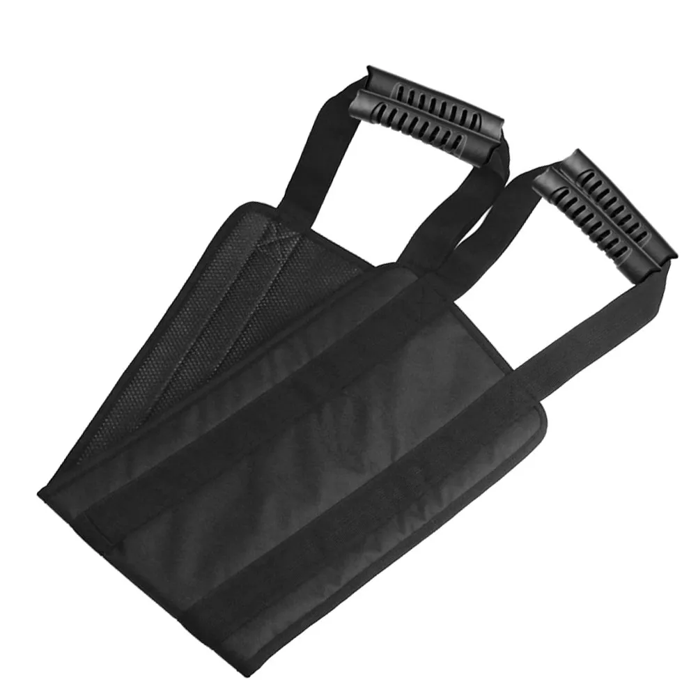 Black Ergonomic Transfer Belt for Seniors Bedridden Patients Caregiver Assist Safe Lifting Turning Repositioning Mobility