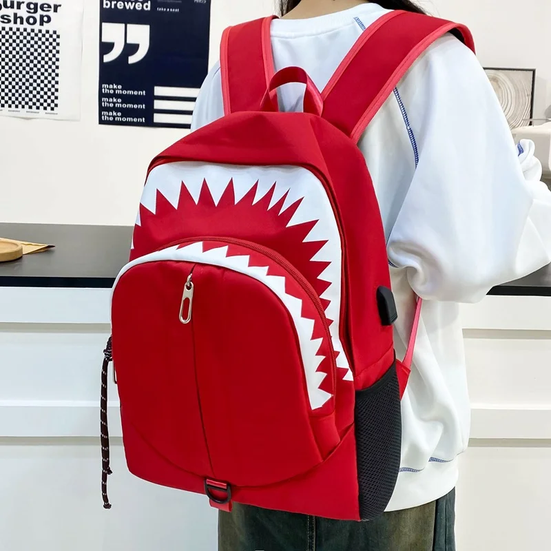 casual-niche-crossbody-bag-shark-themed-quirky-ugly-cute-backpack-for-travel-and-students