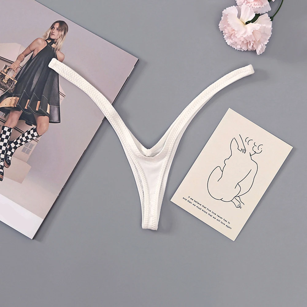 Deep V Thong Breathable Thong Underwear For Daily Wear For Sleeping Seamless Sexy Style Solid Color Casual Style