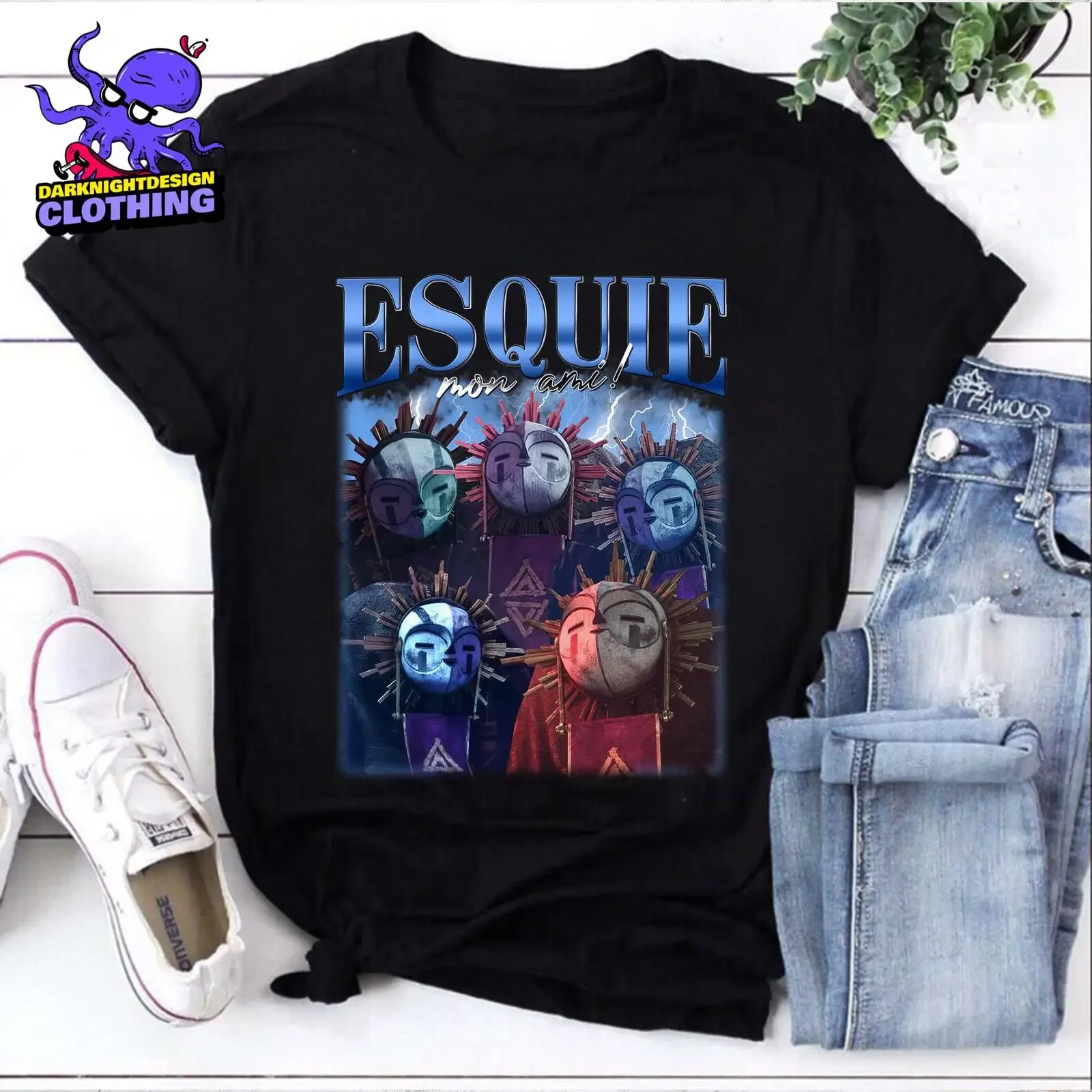 Camiseta Esquie Mon Ami Xpedition 33, Diseño de Fantasía Oscura, para Gamers de RPG, Amantes de Videojuegos, Estilo Vintage, Lavada, Suave y Versátil