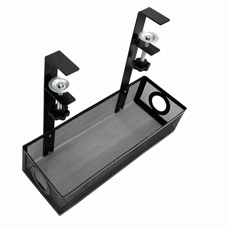 

AF89-1 Pcs Under Desk Cable Management Box Tray Under Desk Wire Management Box Clamp Under Table Cord Management Organizer Cable