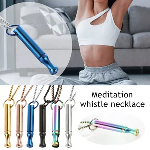 Pernapasan Meditasi Mindfulness Pernapasan Kalung Anti Merokok Peluit Baja Tahan Karat Perhiasan Pereda Kecemasan Peluit 6 kalung peluit penjualan terbaik - №