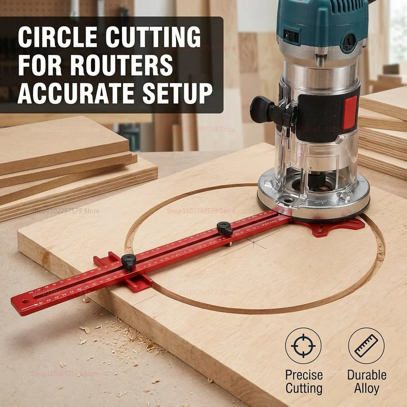 3 in 1 Router Milling Groove Bracket Circular Cutting Jig for Woodworking Aluminum Router Circle Cutting Tool for Wood Crafts