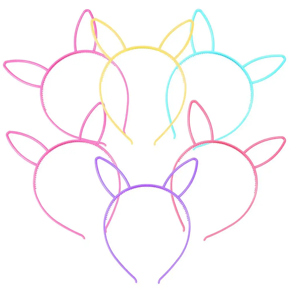 

12pcs Rabbit Ears Headbands Kids Girls ABS Durable Cartoon Party Costume Accessories Hair Hoops Children Wear Christmas Easter