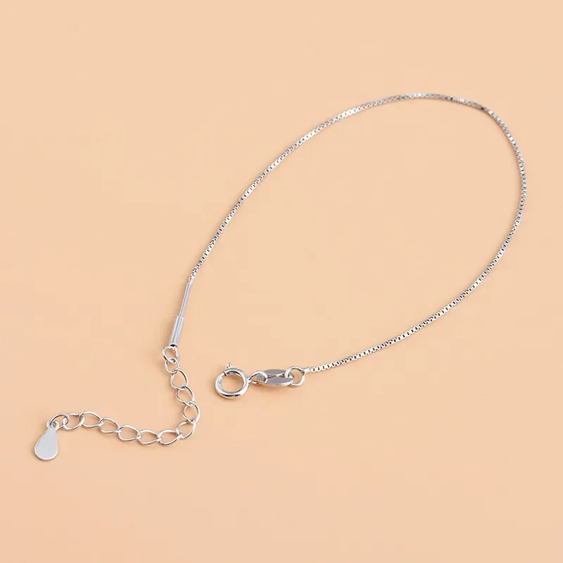 925 Sterling Silver Beaded Bracelet Screw Buckle Box Chain Beaded Twisting Bracelet Manual DIY Chain