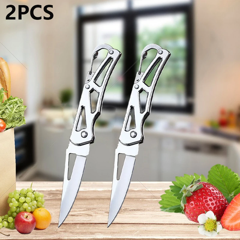 WXCOO Klappbares Obstmesser aus Edelstahl, multifunktionale Küche zum Kochen von Werkzeugen, Haushalts-Obstschäler, Taschenmesser