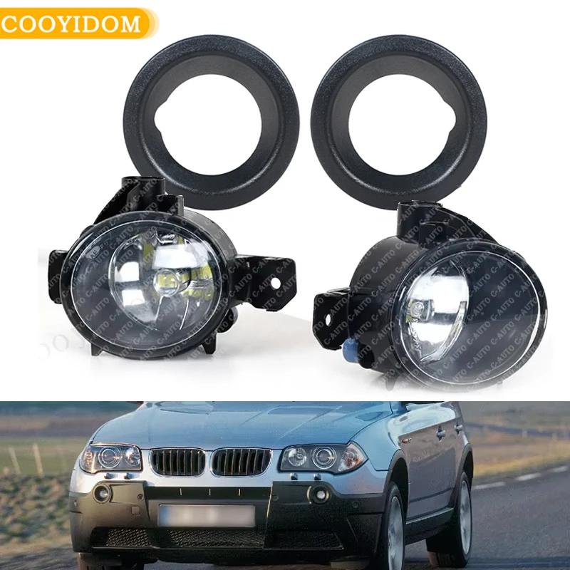 

Передний бампер автомобиля, противотуманная фара для BMW X3 E83 2004 2005 2006, передняя противотуманная фара, накладка, крышка абажура 51113400911 51113400912