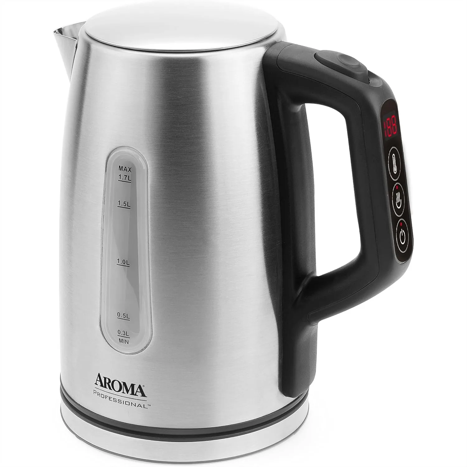 

Electric Kettle 1.7L 7-Cup Stainless Steel, 1500W Rapid Boil Digital Controls Auto Shut-Off Keep Warm