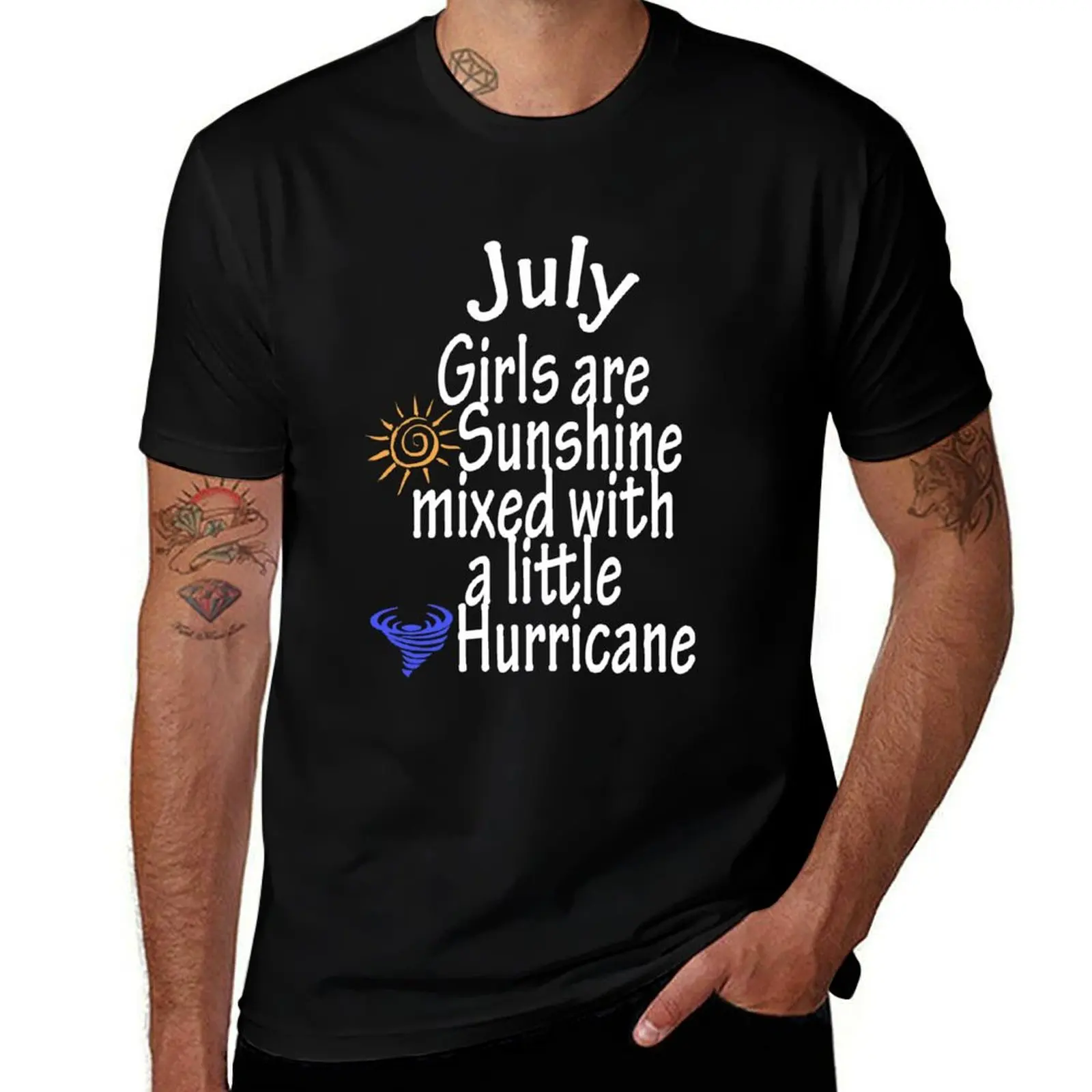 July Girls are sunshine mixed with a little hurricane T-Shirt Casual Daily Graphic Tee