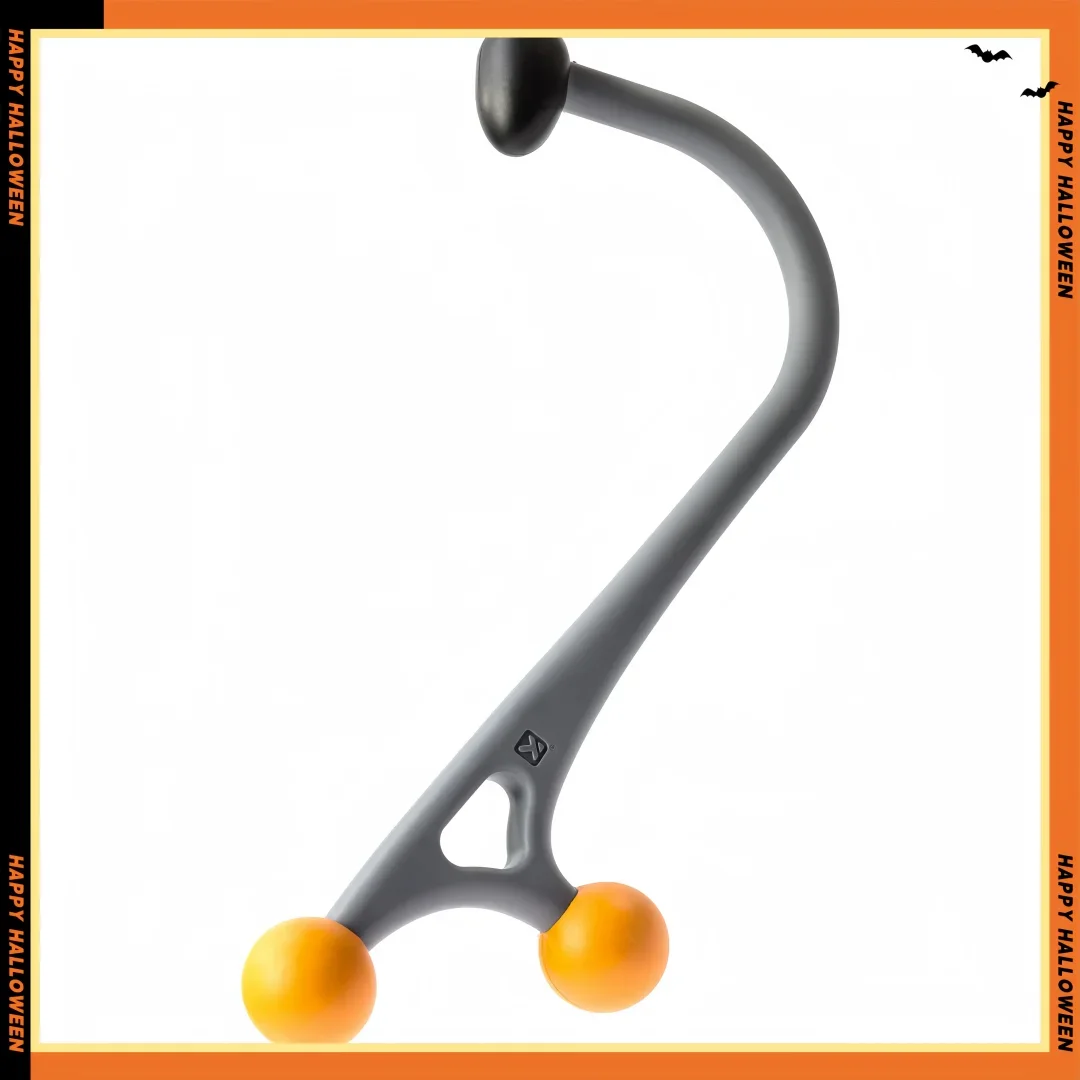 عصا تدليك رمادية - أسطوانة عضلية محمولة، لتخفيف آلام الظهر، أداة تحرير الليفي العضلي للرياضيين