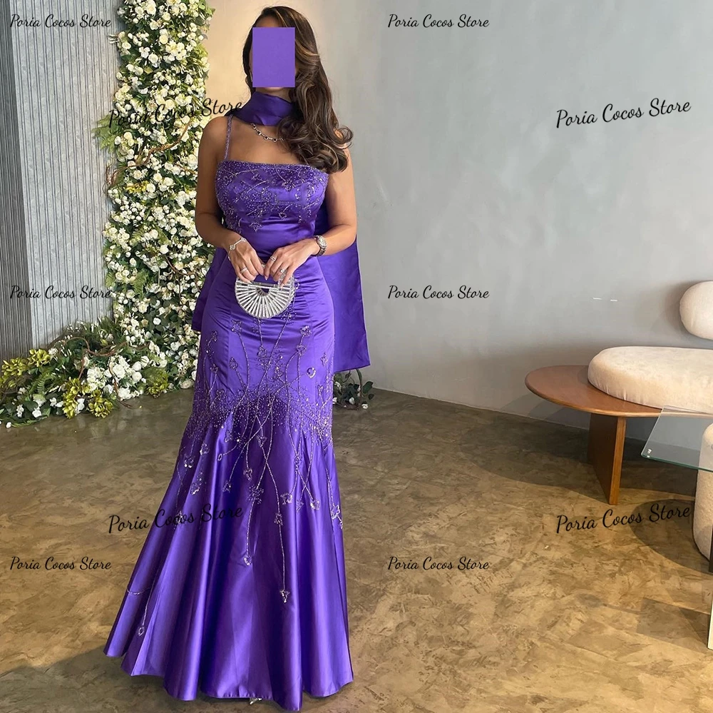 Exquisito vestido de trompeta con tirantes finos, vestido de noche de encaje, Sexy, sin espalda, plisado, para Banquete de Graduación