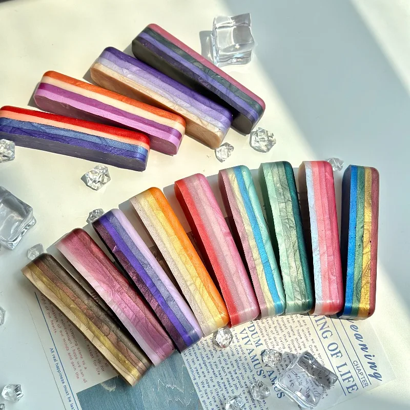 

Artistic Wax Granules Four Shade Marbled Designs Homemade Adjustable Wax Seal Stamps Stationery Envelopes Sealing Labels