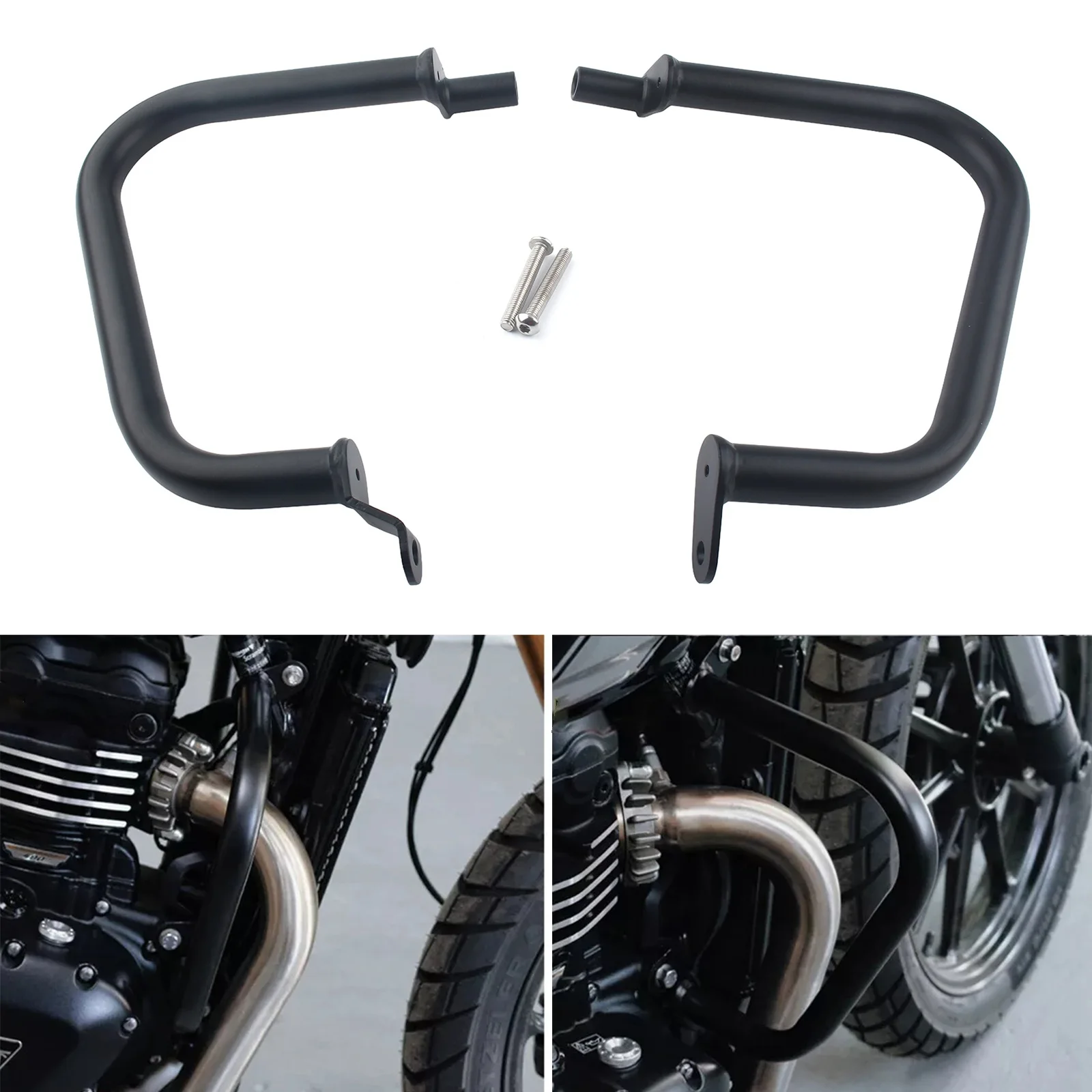 

Black Low Engine Guard Crash Bars Protection For Triumph Scrambler 400X 2023-2025