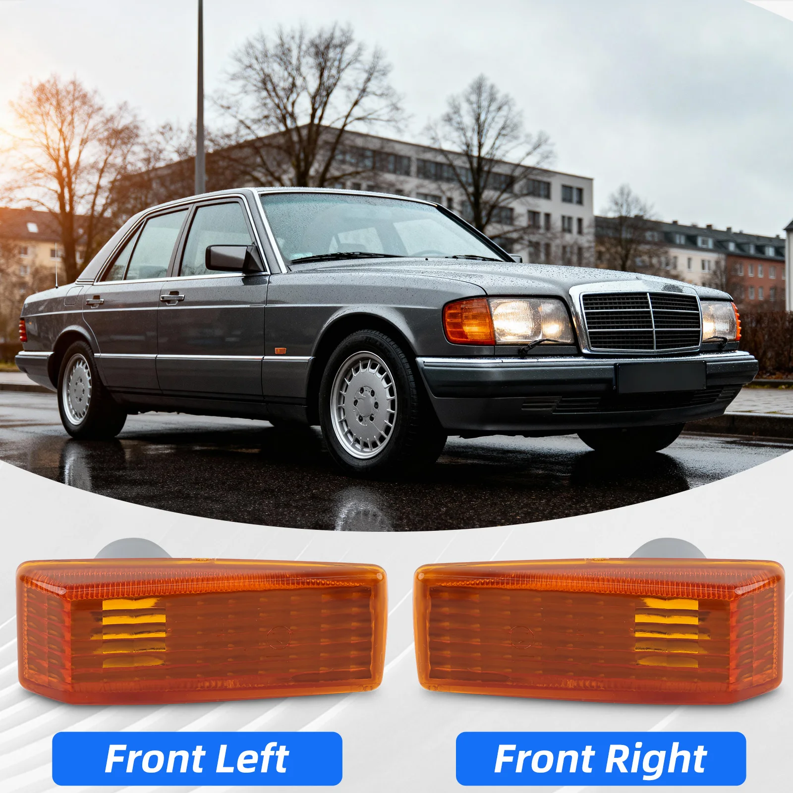 

2pcs For Mercedes-Benz 190 W201 W202 W140 R129 W124 Car Turn Signal Light Cover Trims 1248202321 2028201521 2028201621