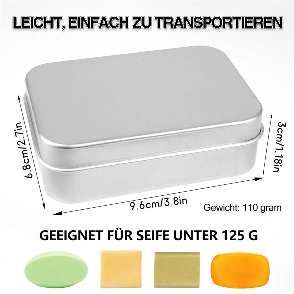 [Greatitem]2 Aluminium Soap Dishes with Draining Rack,Moisture-, Rustproof Metal Soap Dishes for Home or Travel