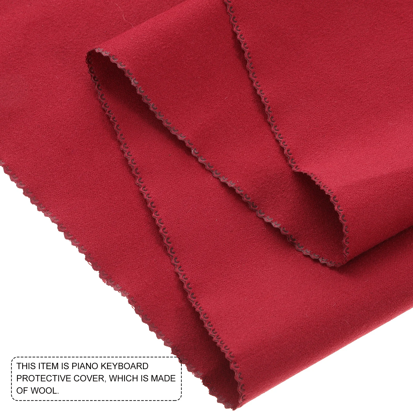 

127x15cm Piano Keyboard Dust Cover Red Woolen Anti-Scratch Washable Durable Protective Cloth Piano Keyboard Cover