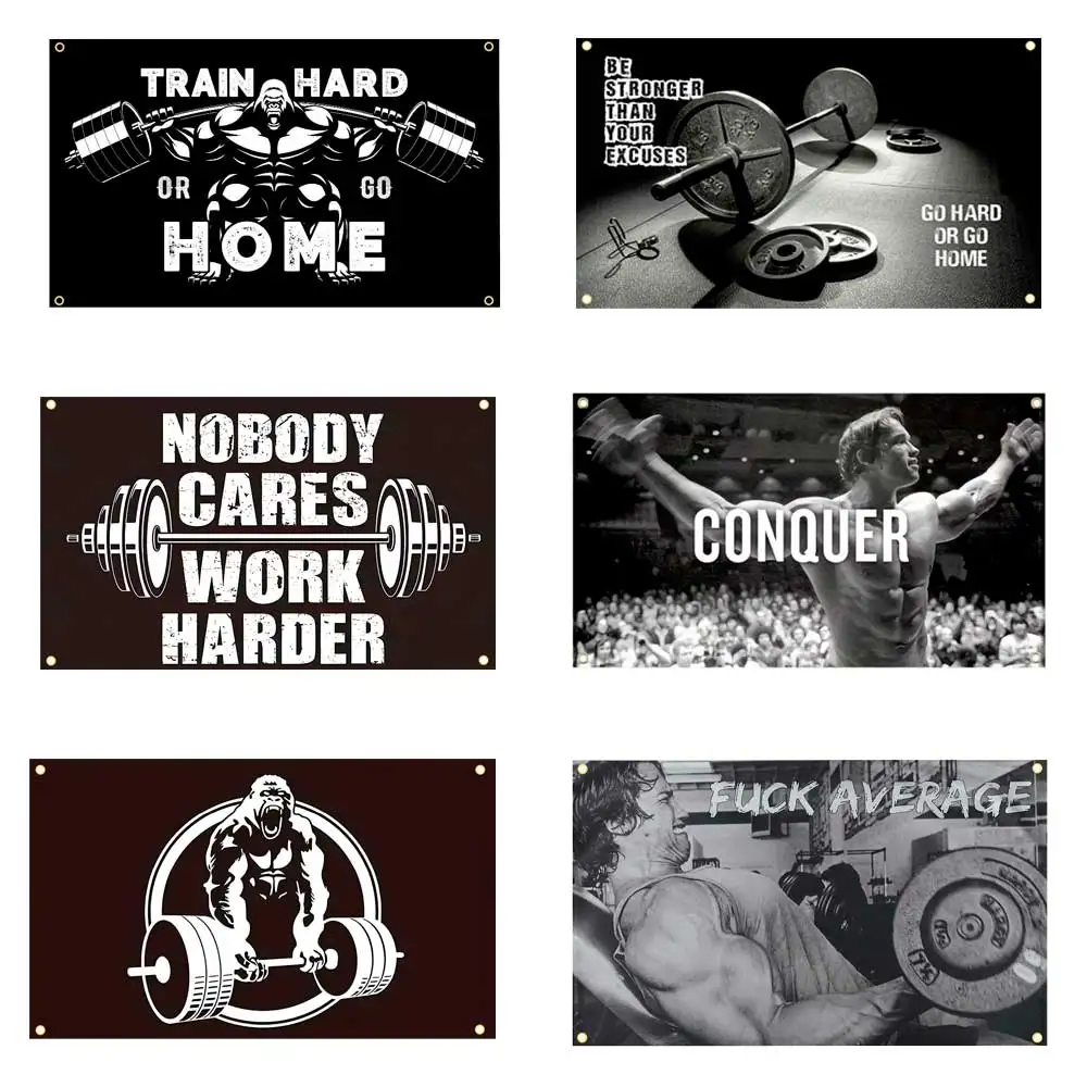 Fitness Weightlifting Gym Theme Backdrop Gorilla Weightlifting Hanging Tapestry Banner Fitness Motivational Props Home