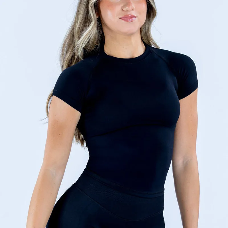 

Sports Short Sleeve T-Shirt Women's Sportswear Running Exercise Round Neck Breathable Gym Wear Yoga Fitness Activity Top