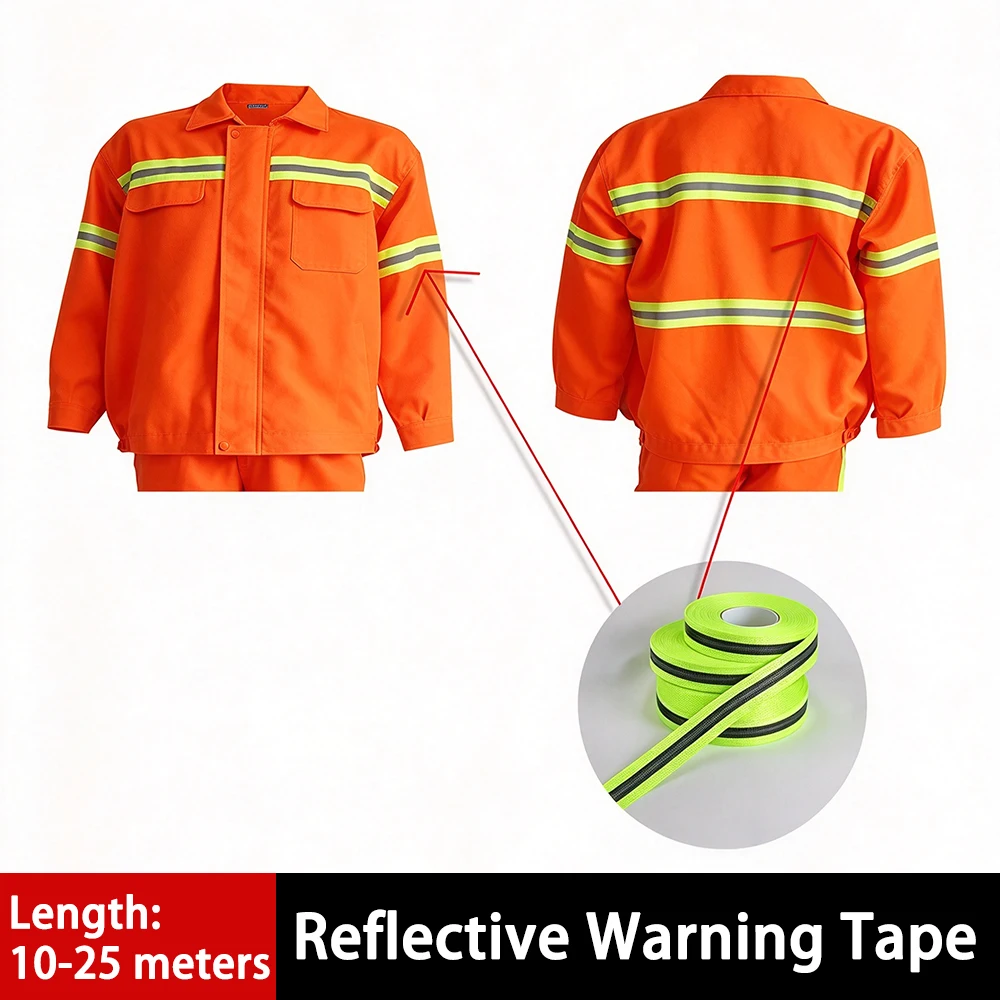 1.5CM Reflective Warning Tape Traffic&sanitation Reflective Cloth Strip High Brightness Reflective DIY Tape Fluorescent Band
