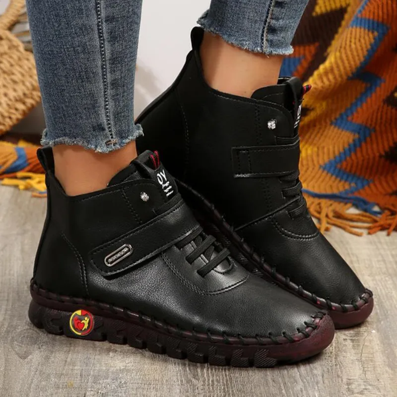 

TSTCTB Thick Fur Booties Women's Ankle Boots Ladies Furry Orthopedic Shoes Woman Winter Waterproof Snow Boot Botines Mujer