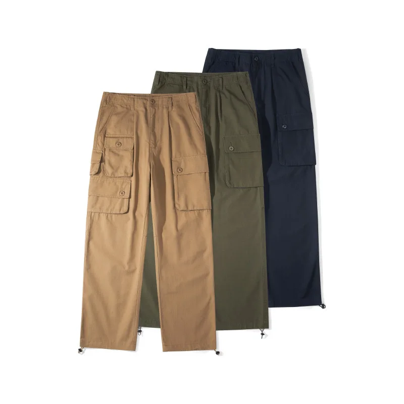 OKONKWO Rip-Stop Multi-Pocket Cargo Pants American Military Tactical Paratrooper Pants for Men