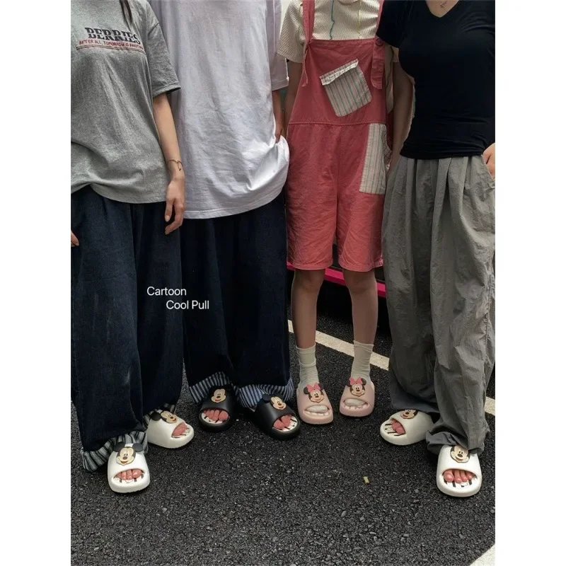 Back to school anime peripheral Mickey and Minnie casual and cute slippers for men and women dormitories as gifts for friends