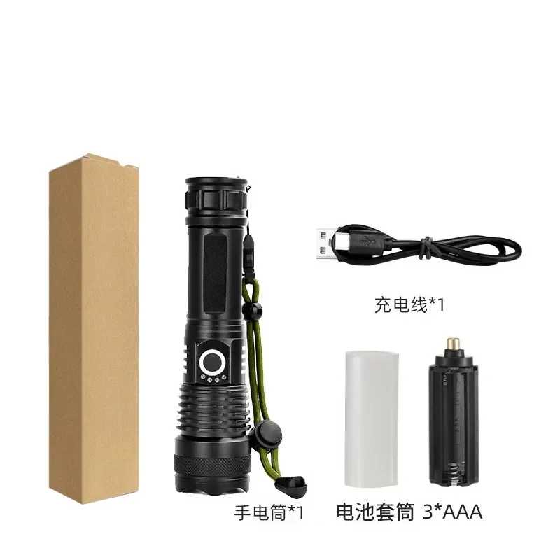 Super Power Zoomable LED Flashlight Camping Torch XH-P50 Lamp Bead Zoomable 5 Lighting Modes Use of High Strength Aluminum Alloy