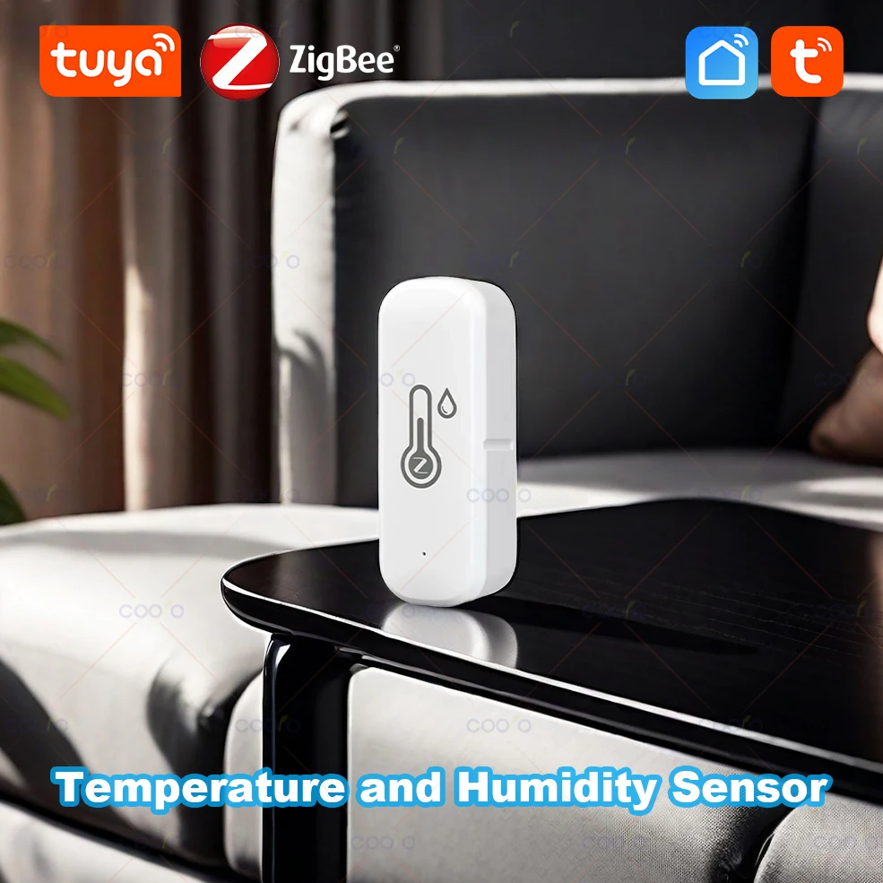 Tuya Zigbee Temperature Humidity Sensor Smart Home Indoor Thermometer Hygrometer App Monitoring work with Smart Life Zigbee2mqtt