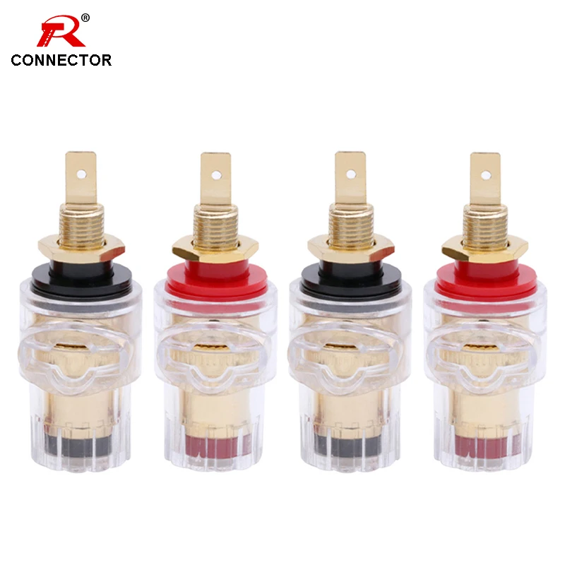 

2Pairs Audio Speaker Crystal Binding Post M8*0.75 Binding Post Brass Gold-Plated Imported High Current Terminal Plug