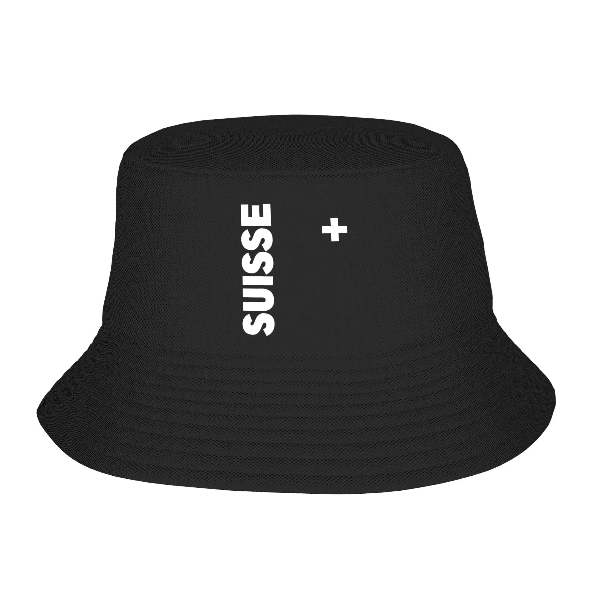 Chapeau de pêcheur avec drapeau suisse, cadeau unisexe, casquette de voyage légère à motif de dessin animé