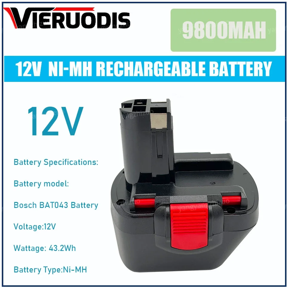 

For Bosch 12V Rechargeable Ni-MH Power Tool Battery 4800MAH 6800MAH 9800MAH BAT043 D70745 PSR12 GSB12 GSR12 BAT038 BAT045 BAT040