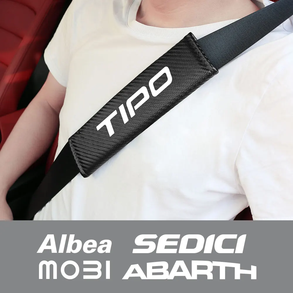 2PCS Car Seat Belt Shoulder Pad Cover For Fiat TIPO ABARTH STILO 124SPIDER UNO ALBEA CRONOS SEDICI toro doblo ducato MOBI