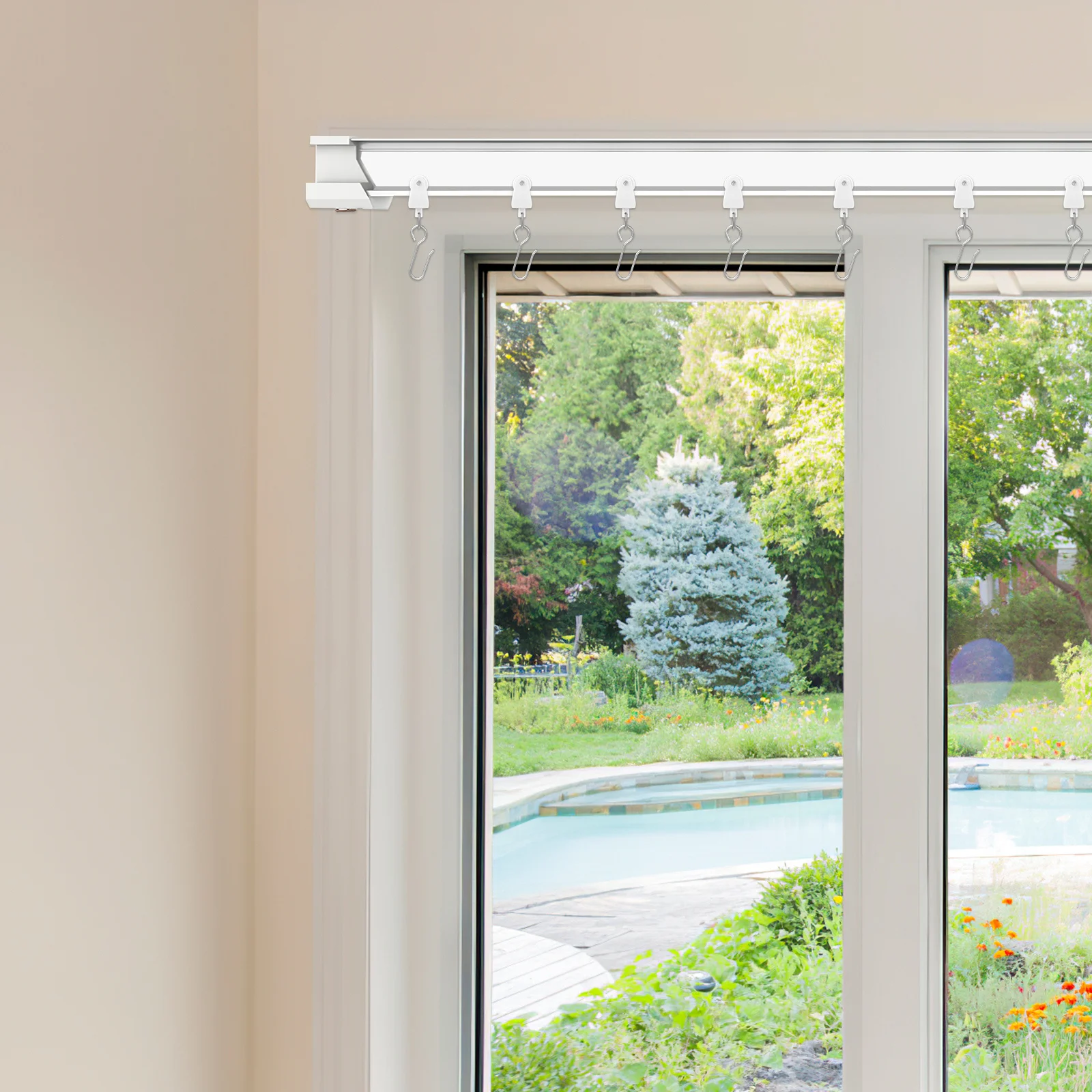 30 pçs cortina pista planadores reutilizáveis longa vida útil suave slide redução de ruído plástico ferro trilhos gancho acessórios