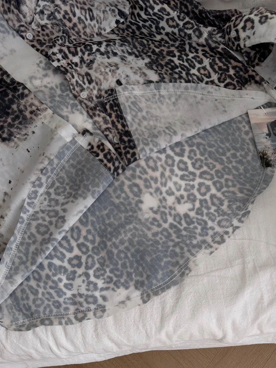 Csa Hoada de Manga Larga con Estampado de Leopardo para Mujer, Estilo Casual de Otoño, Csa de Tela de Poliéster Resis...