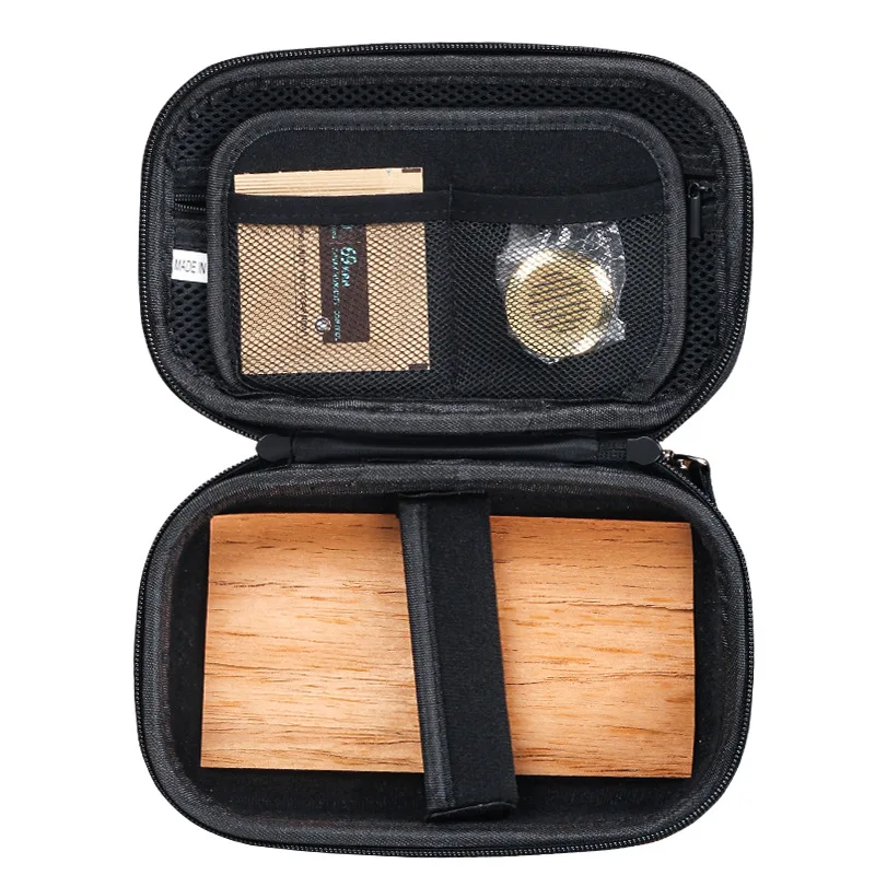 DEJAYA EVA Cigar Box Travel Case Tobacco Smoking Pipe Cigarettes Cutter Lighter Bag Portable Cigarro Storage Accessories Gadget