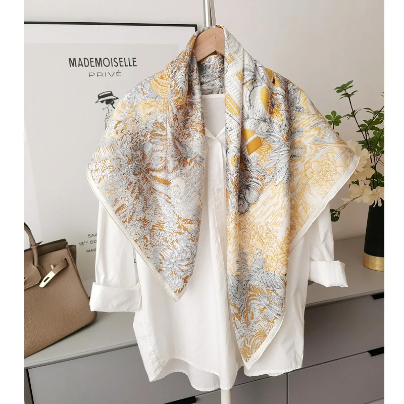 Luxury Designer Silk Scarf Summer Square Shawl Hand Edges Bandanas Top Accessories Head Hair Bag Belt Decoration Valentine's Day