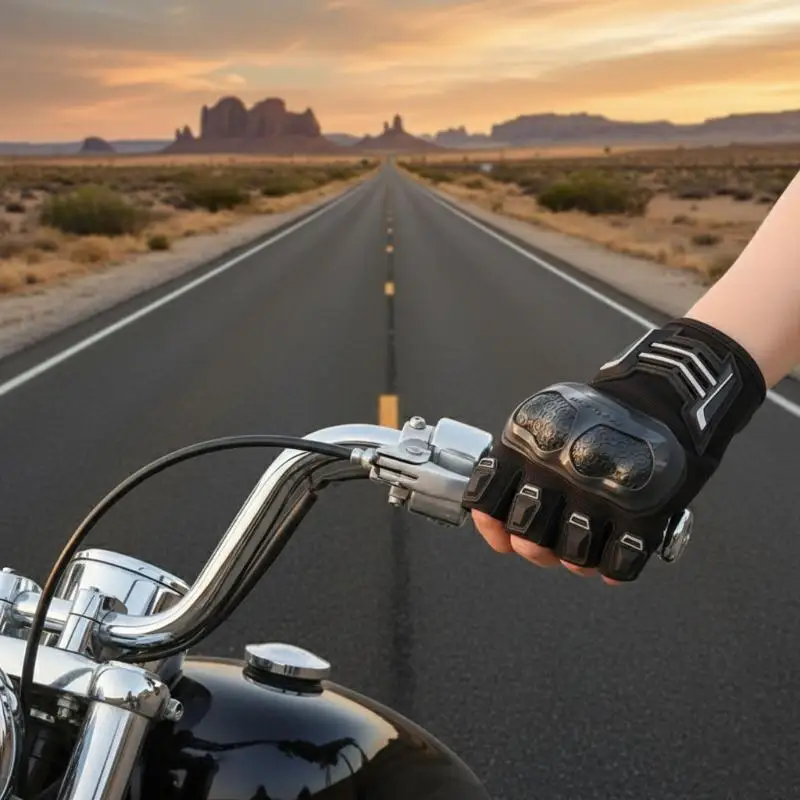 Outdoor Sports Protective Half Finger Gloves For Unisex Men Women Universal Open Finger Resistant Motorcycle Bike Gloves
