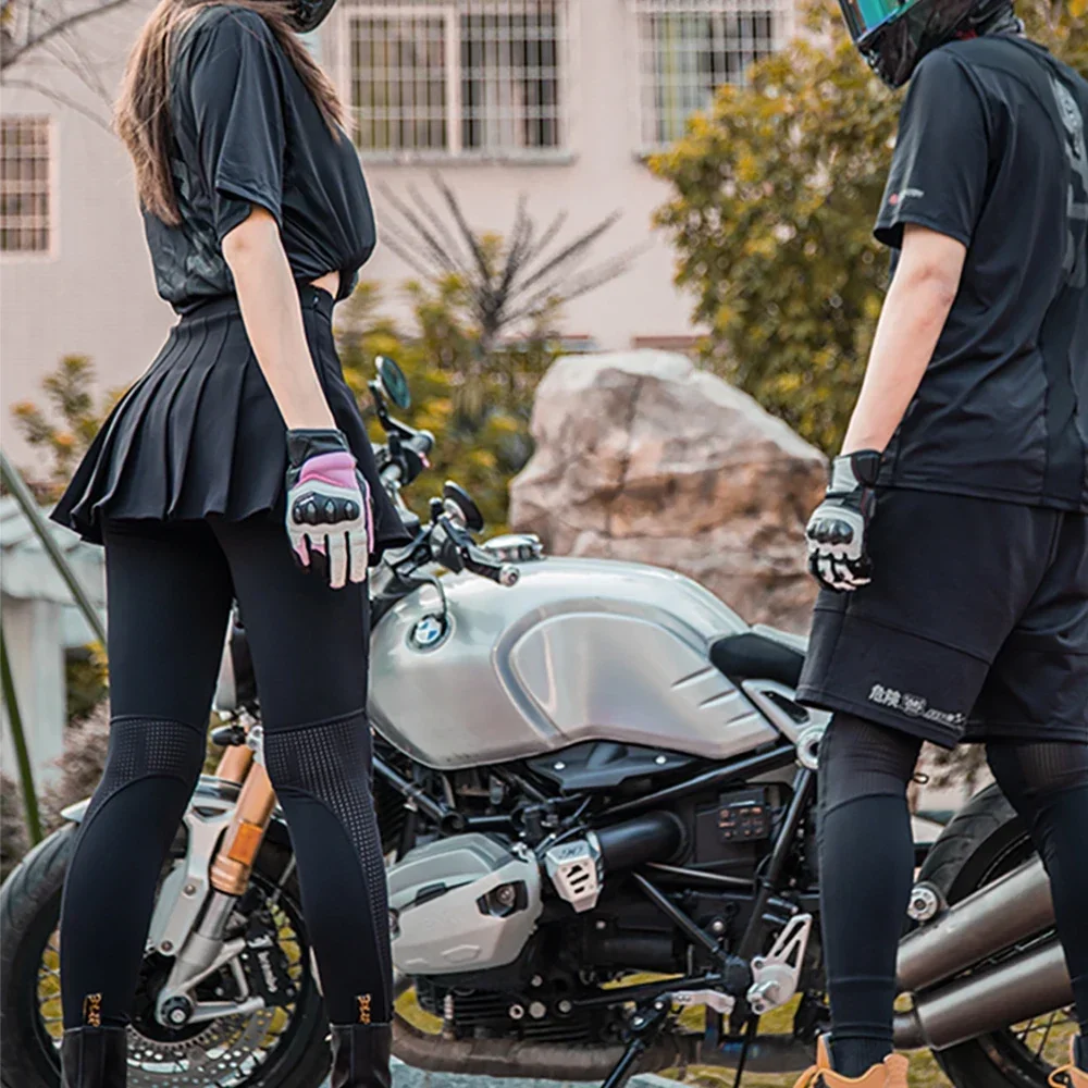 Summer Women Motorcycle Pants Lady Teens Girls Stretch Slim Motorbike Touring Skirt-pants Racing Trouser With CE2 Level Knee Pad