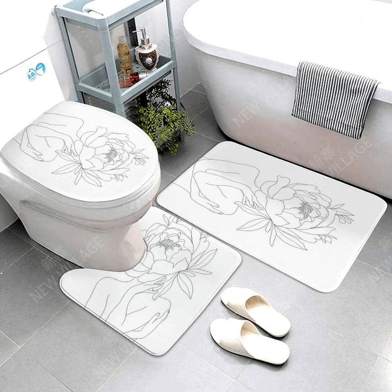 Anti-slip Bath Mat Bathroom Small Rug Shower Mat Decorative Absorbent Foot Mat Entrance Bathtub toilet rug Morandi Nordic Modern