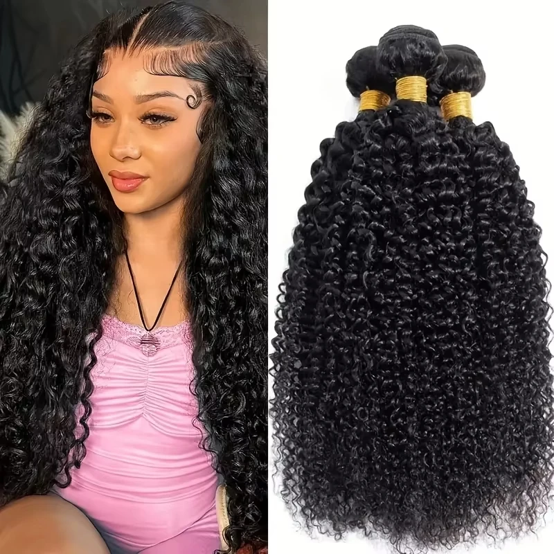 

Бразильские кудрявые волосы Kinky Curly, 100% натуральные человеческие волосы для наращивания, 1/3/4 пучка, натуральный черный цвет, натуральные кудрявые волосы Virgin для женщин
