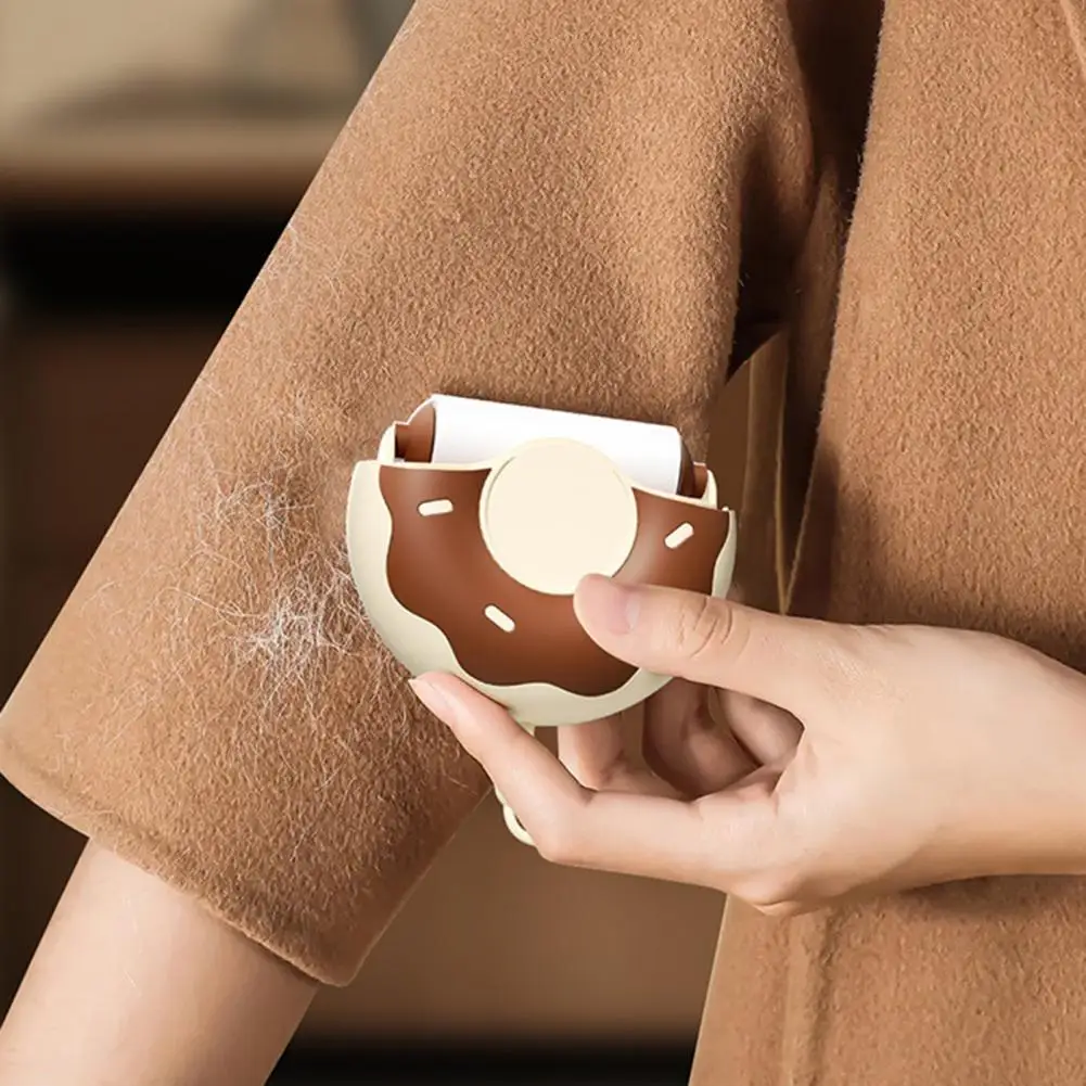 Portable Donut Lint Remover, Mini Sticky Lint Roller with Lanyard,Pet Hair Remover, Clothes Hair Remover for Travel Trip