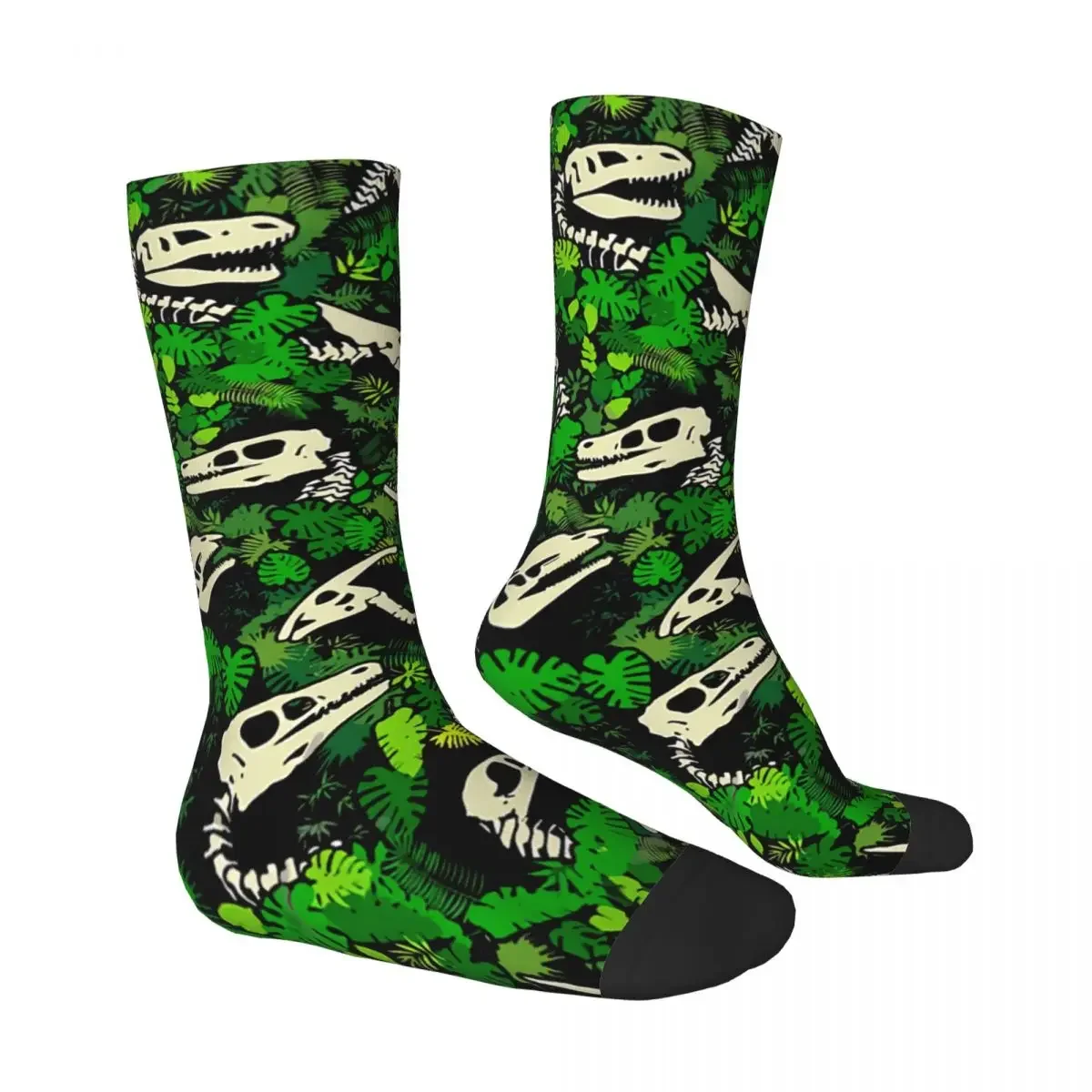 Hip Hop Paleontology Fossil Dino Jungle Men Women Socks Dinosaurs Unisex Harajuku Happy Crew Sock Breathable Basketball Socks