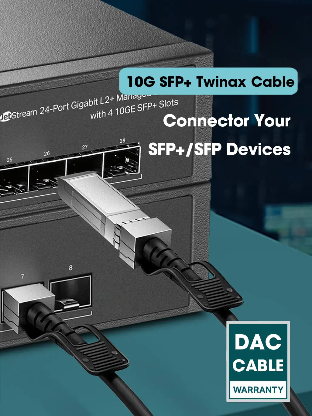 Kabel ZoeRax 10G SFP+ DAC Pasywny Kabel Miedziany do Bezpośredniego Podłączenia 0.5-7m Kompatybilny z Cisco/MikroTik/HP/Intel Itp. Switchami — zdjęcie produktu 7