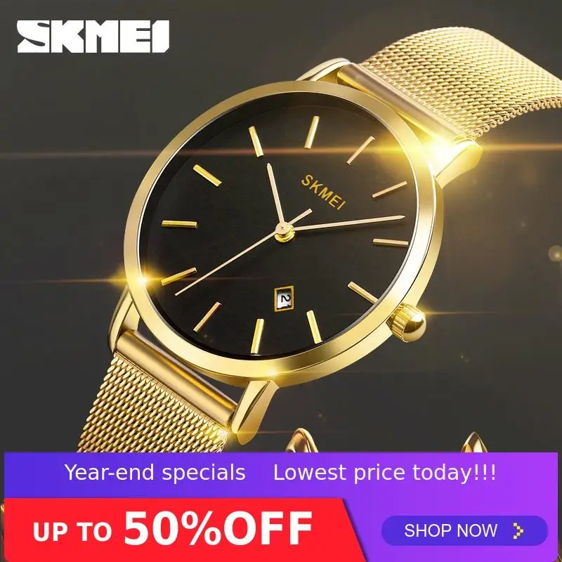 SKMEI relogios feminino Women Watch Quartz Wristwatches Fashion Casual Simple Style 3bar Waterproof Stainless Steel Watchband