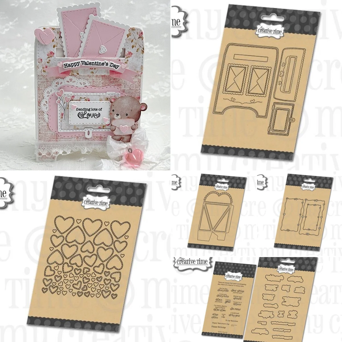 

2026 January New Mailbox GiftCard Holder Lots of Hearts Plate Metal Cutting Dies Clear Stamps for DIY Scrapbook Valentine Card