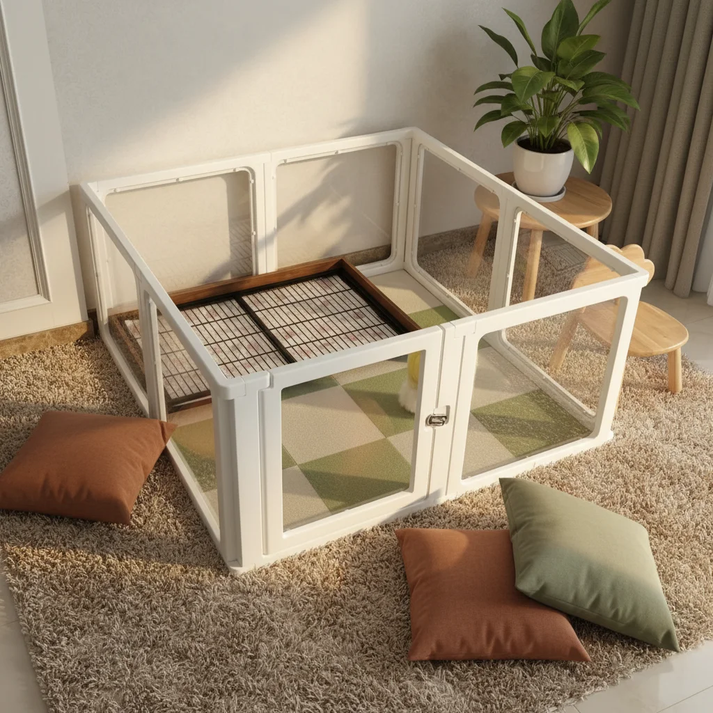 Customize Modern Small Household Pet Dog Cage Transparent Panoramic Tent Pattern Plastic Isolation Fence  for Indoor Use