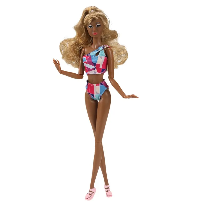 ตุ๊กตาซูเปอร์โมเดลขนาด 32 ซม. พร้อมชุดว่ายน้ำแฟชั่น ตุ๊กตาข้อต่อ BJD ขนาด 1/6 ขยับได้ ผิวขาวดำ แต่งหน้าสวย ของเล่นแต่งตัว DIY