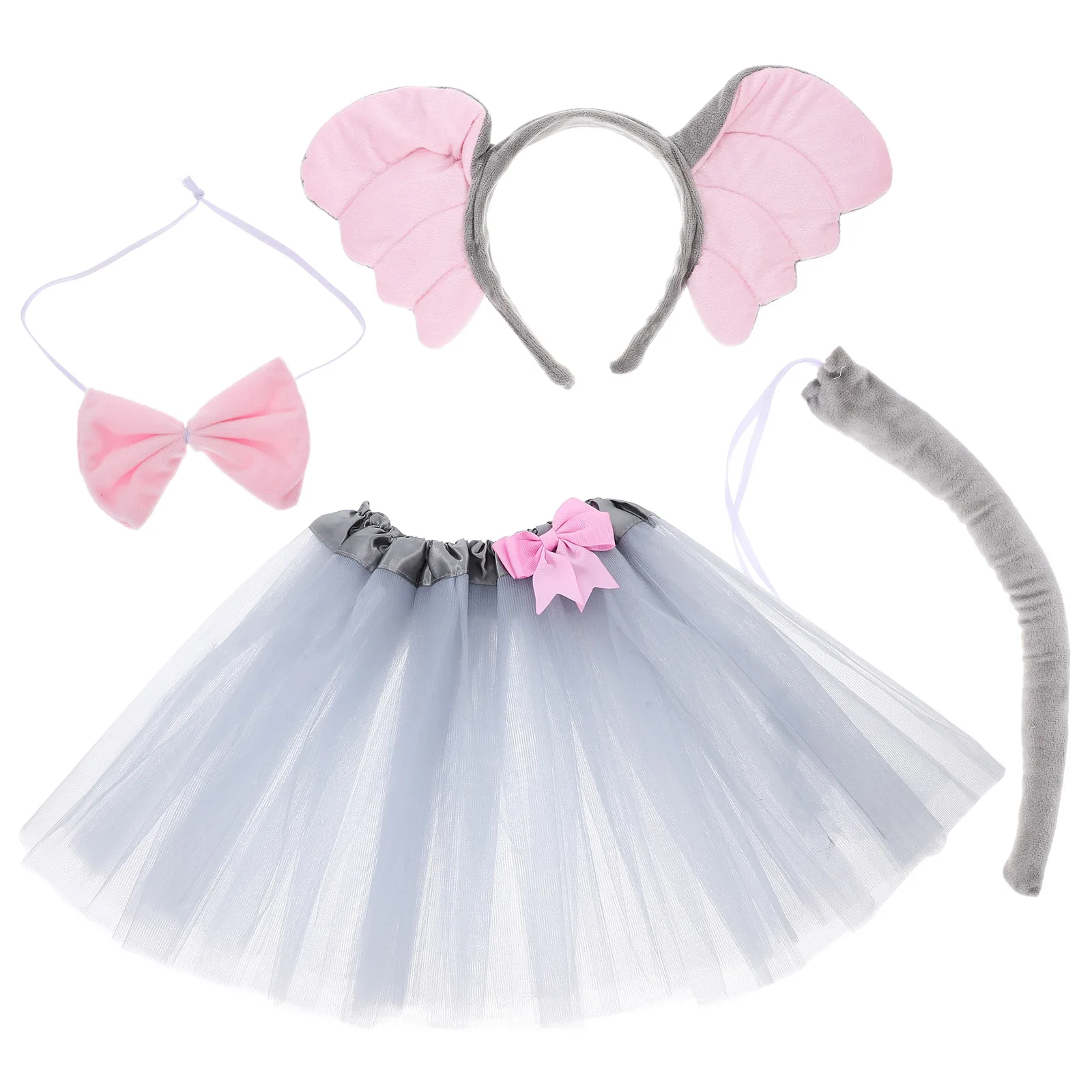 

Elephant Costume Kids Clothes Elephant Costume Set Halloween Cosplay Headband Decorative Bow Tie Toddler Animal Party Supplies